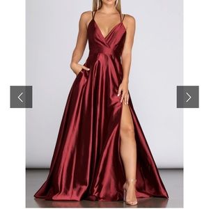 Priscilla Satin Evening Gown